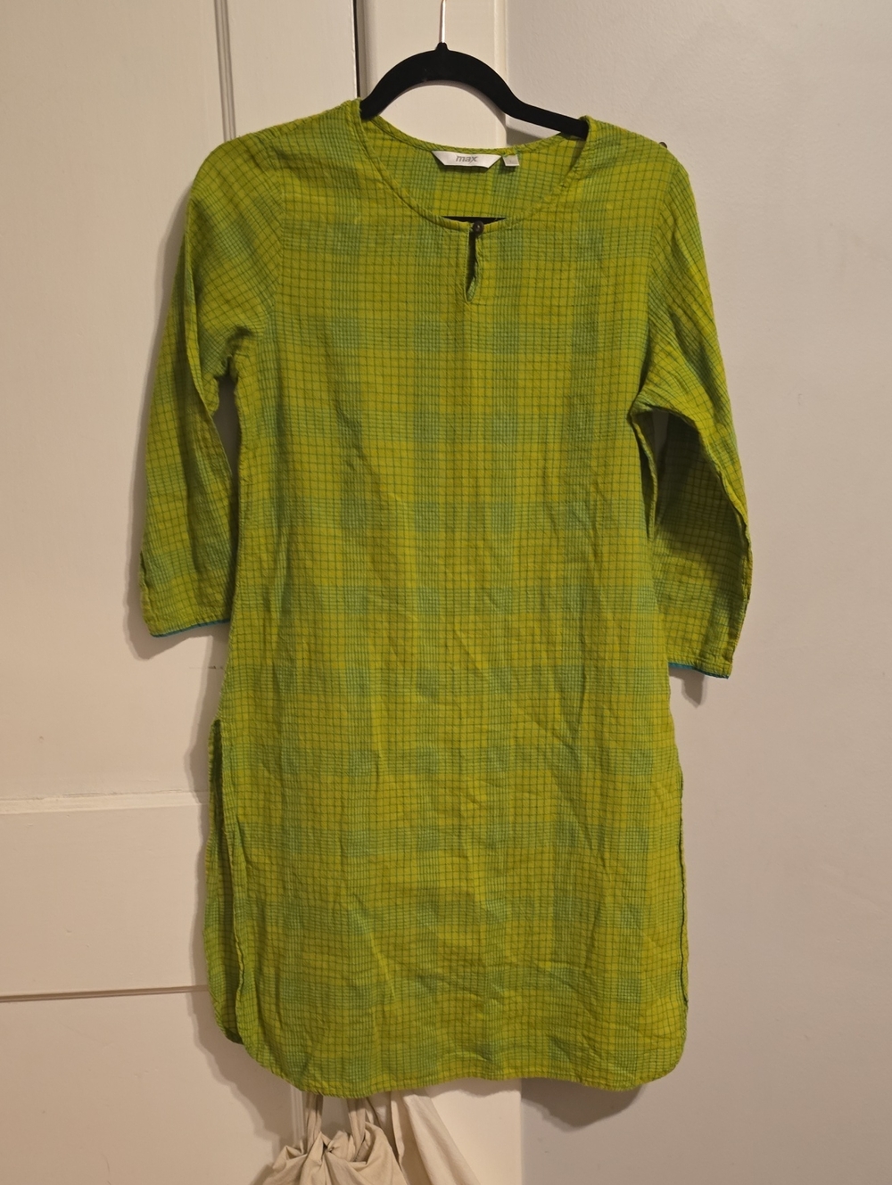 Lightweight Lime Green Cotton Tunic Dress - Unbranded